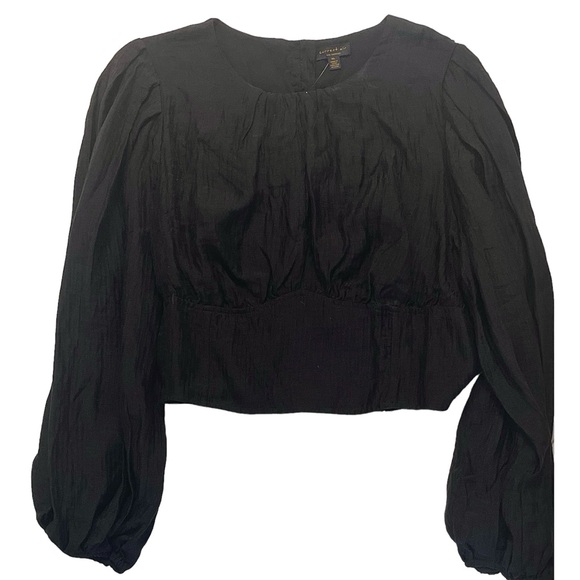 ❤️ NWT! Anthropologie x Current Air Black Sequin Cutout Back Blouse - Picture 4 of 8